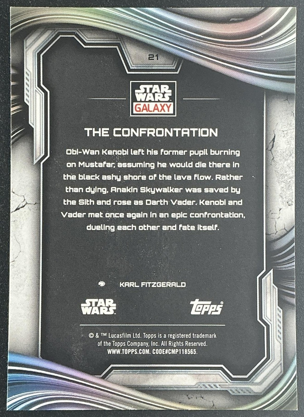 THE CONFRONTATION 2025 TOPPS CHROME STAR WARS GALAXY #21