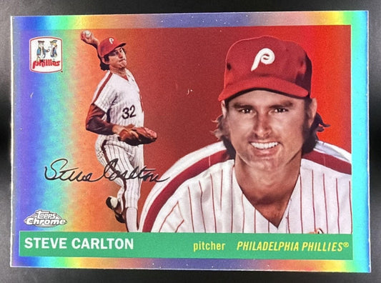 STEVE CARLTON 2025 TOPPS CHROME PLATINUM ANNIVERSARY #495 REFRACTOR PHILLIES