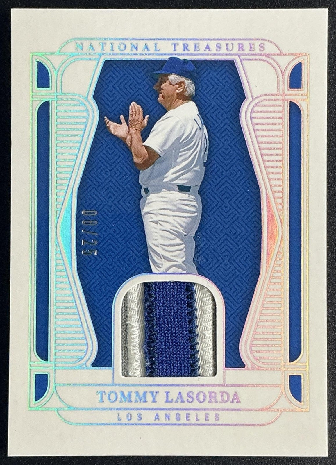 2025 Panini National Treasures Tommy Lasorda #MT-TL Material Holo Silver /25