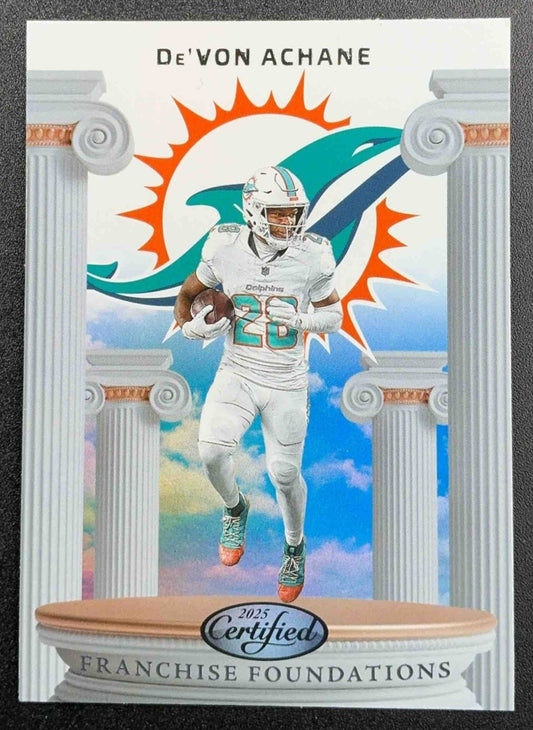 DE'VON ACHANE 2025 PANINI CERTIFIED #FFO-DAE FRANCHISE FOUNDATIONS DOLPHINS