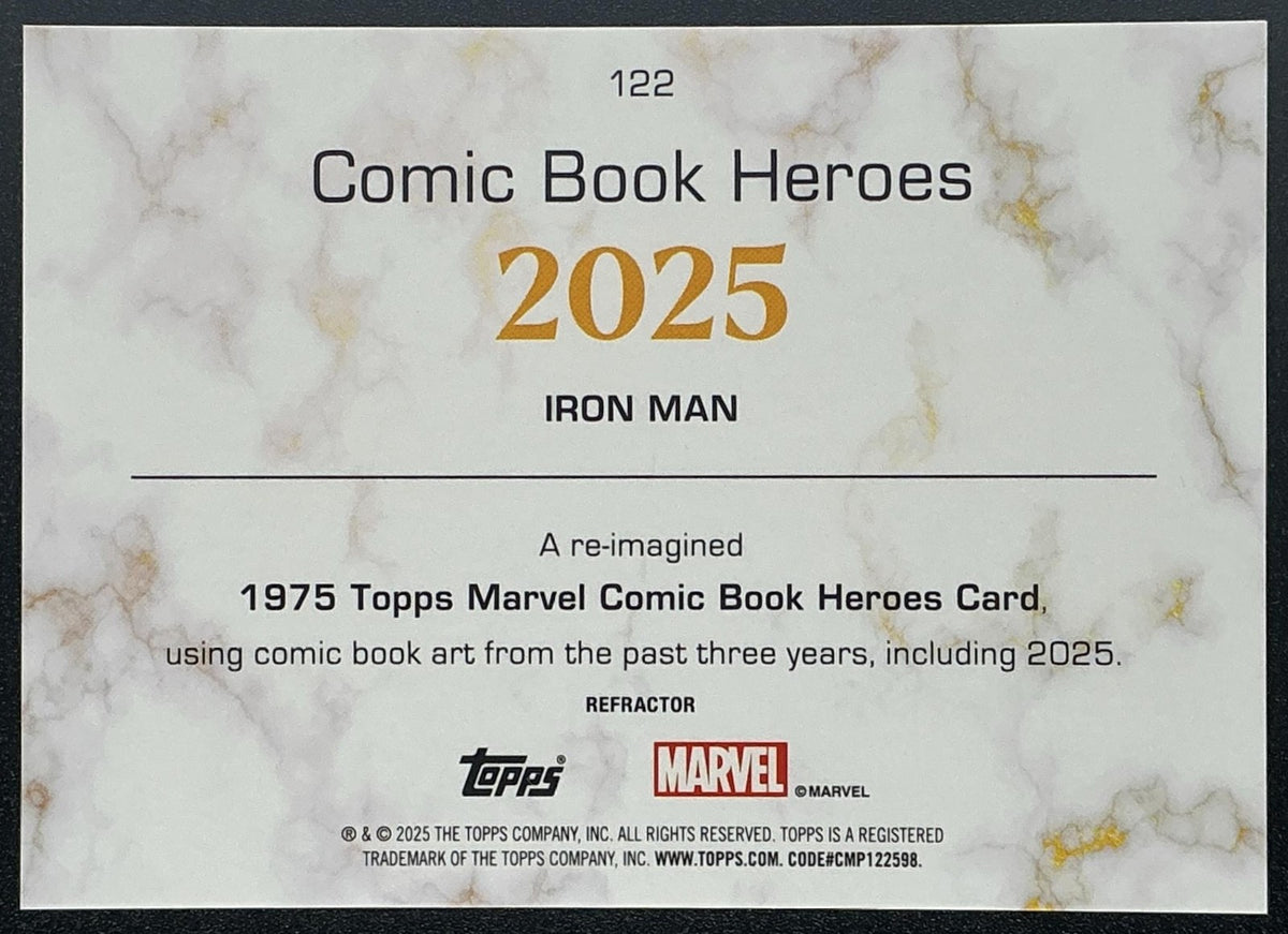 2025 Topps Marvel 1975 Golden Anniversary Iron Man #122 Refractor