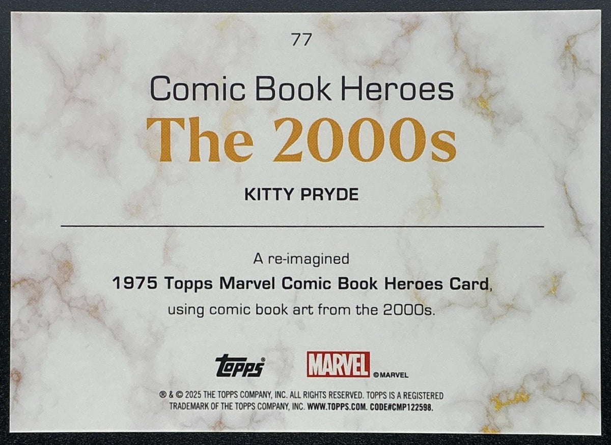2025 Topps Marvel 1975 Golden Anniversary Kitty Pryde Gold Raywave /150