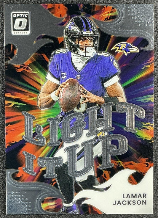 LAMAR JACKSON 2025 PANINI DONRUSS OPTIC #14 LIGHT IT UP RAVENS