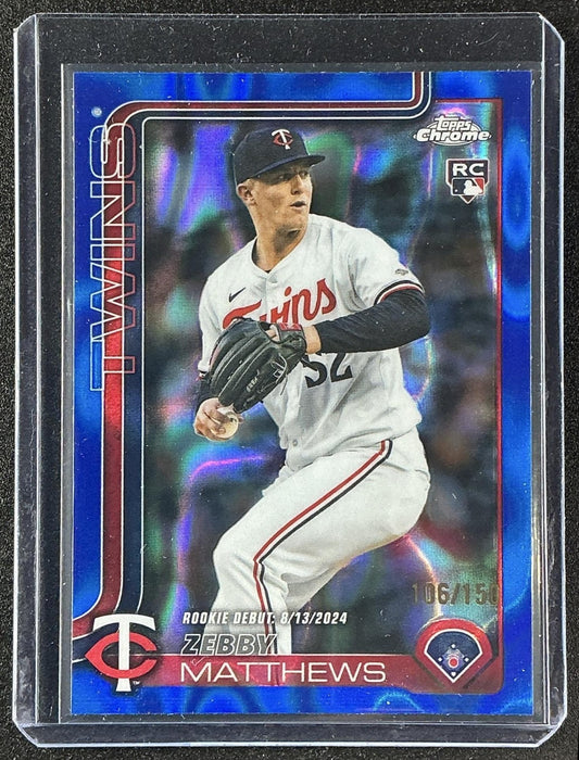 2025 Topps Chrome Update Zebby Matthews #USC171 Blue Lava Refractor /150 RC