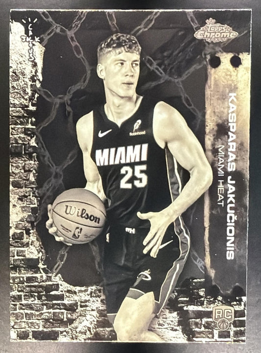 KASPARAS JAKUCIONIS 2025-26 TOPPS CHROME X CACTUS JACK #80 RC HEAT