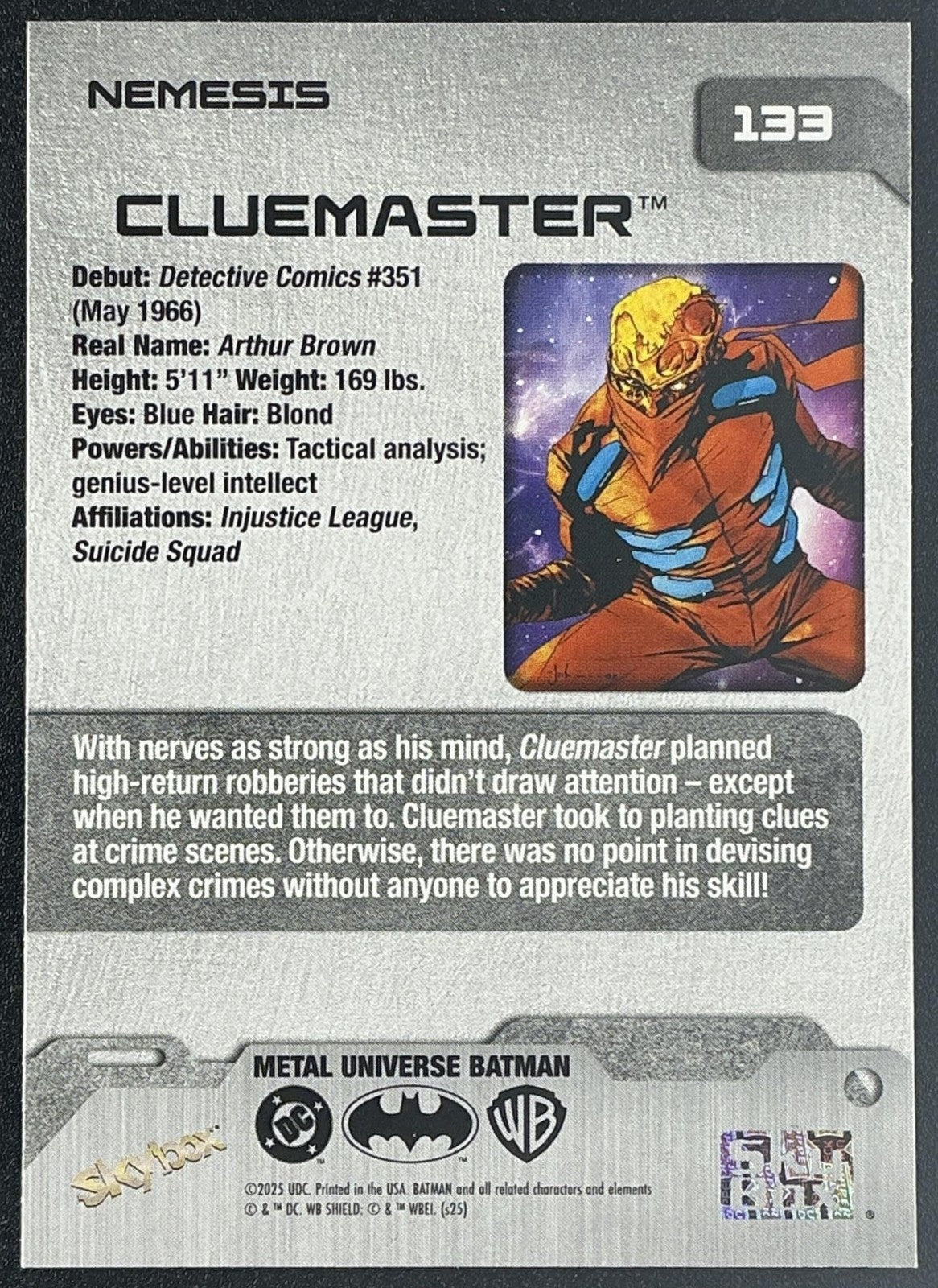 CLUEMASTER 2025 SKYBOX METAL UNIVERSE BATMAN #133 NEMESIS