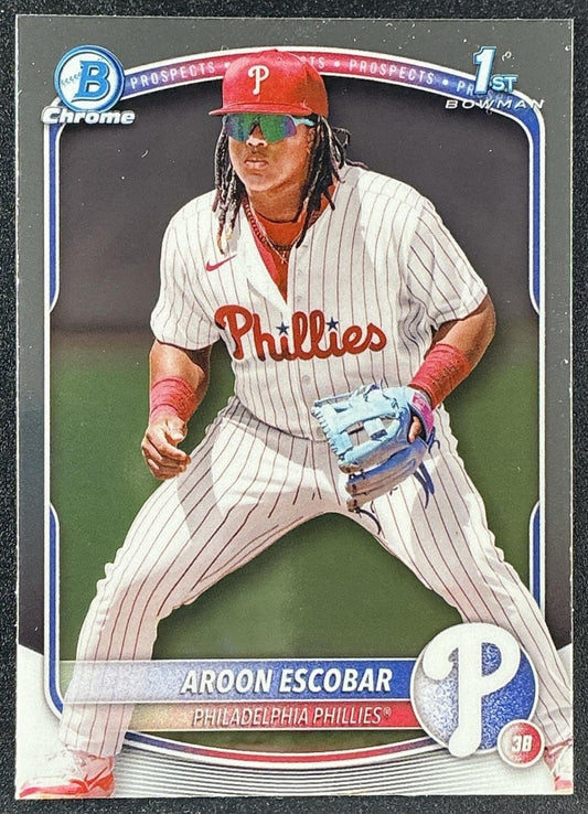 AROON ESCOBAR 2025 BOWMAN #BCP-65 CHROME 1ST PROSPECT PHILLIES