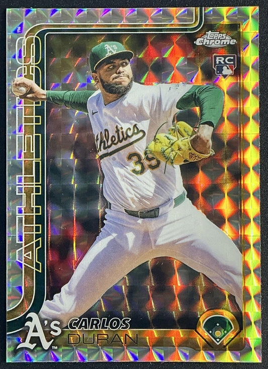 CARLOS DURAN 2025 TOPPS CHROME UPDATE #USC84 GEOMETRIC REFRACTOR RC ATHLETICS