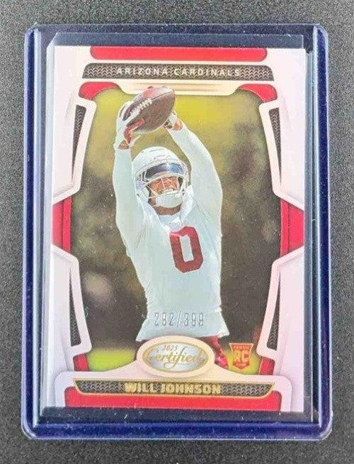 WILL JOHNSON 2025 PANINI CERTIFIED #159 ROOKIES MIRROR /399 RC CARDINALS