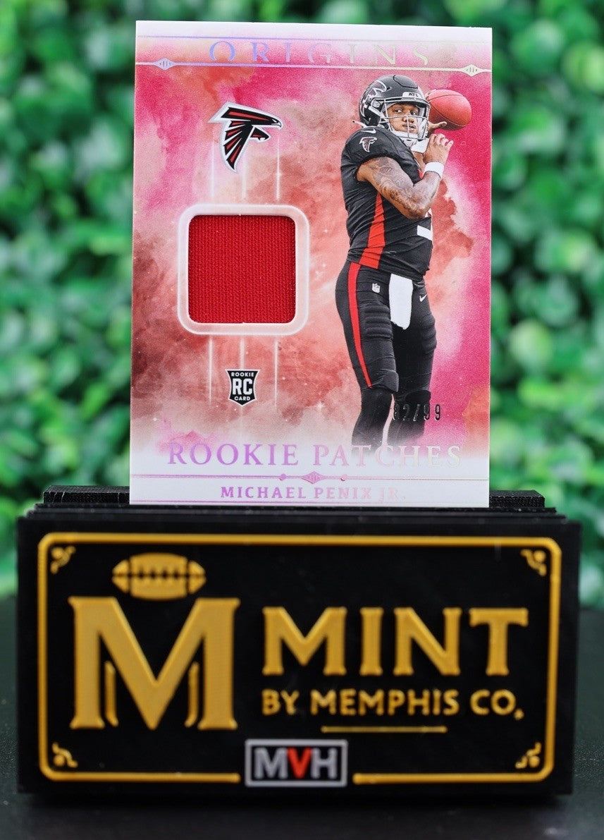 MICHAEL PENIX JR. 2024 ORIGINS ROOKIE PATCHES RED RC /99 Atlanta Falcons