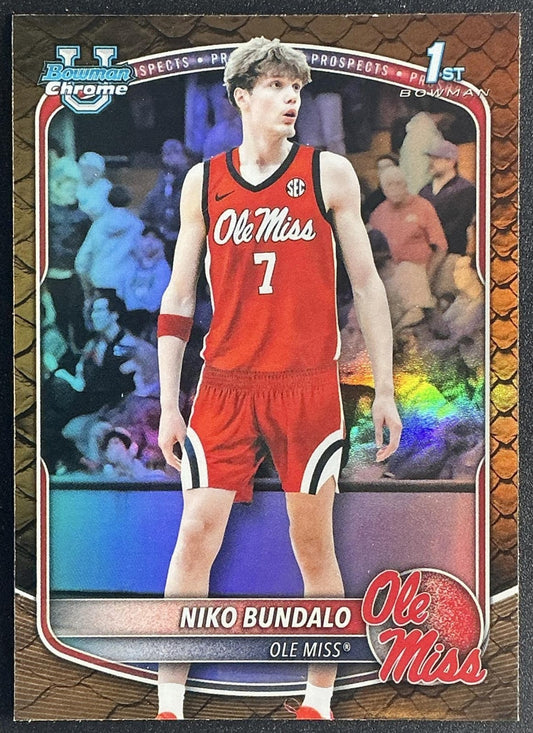 2025 Bowman Niko Bundalo #BCP-18 Chrome Reptilian Refractor 1st Prospect