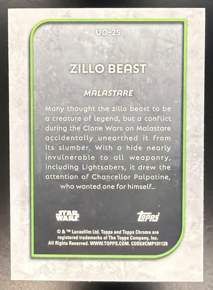 ZILLO BEAST 2025 TOPPS CHROME STAR WARS #UO-25 OUTER WORLD ODDITIES
