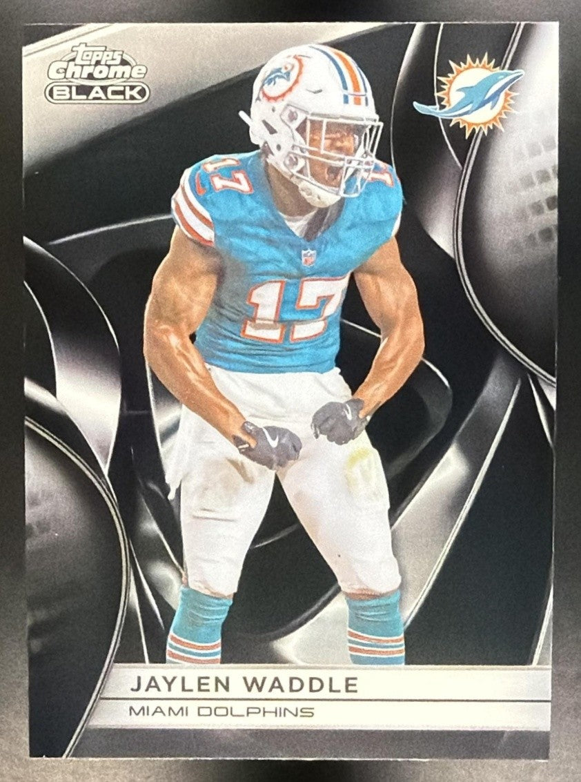 JAYLEN WADDLE 2025 TOPPS CHROME BLACK #64 DOLPHINS