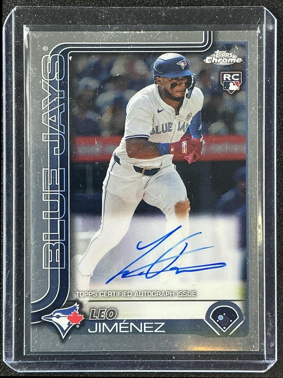 LEO JIMENEZ 2025 TOPPS CHROME #RA-LJI ROOKIE AUTO RC BLUE JAYS