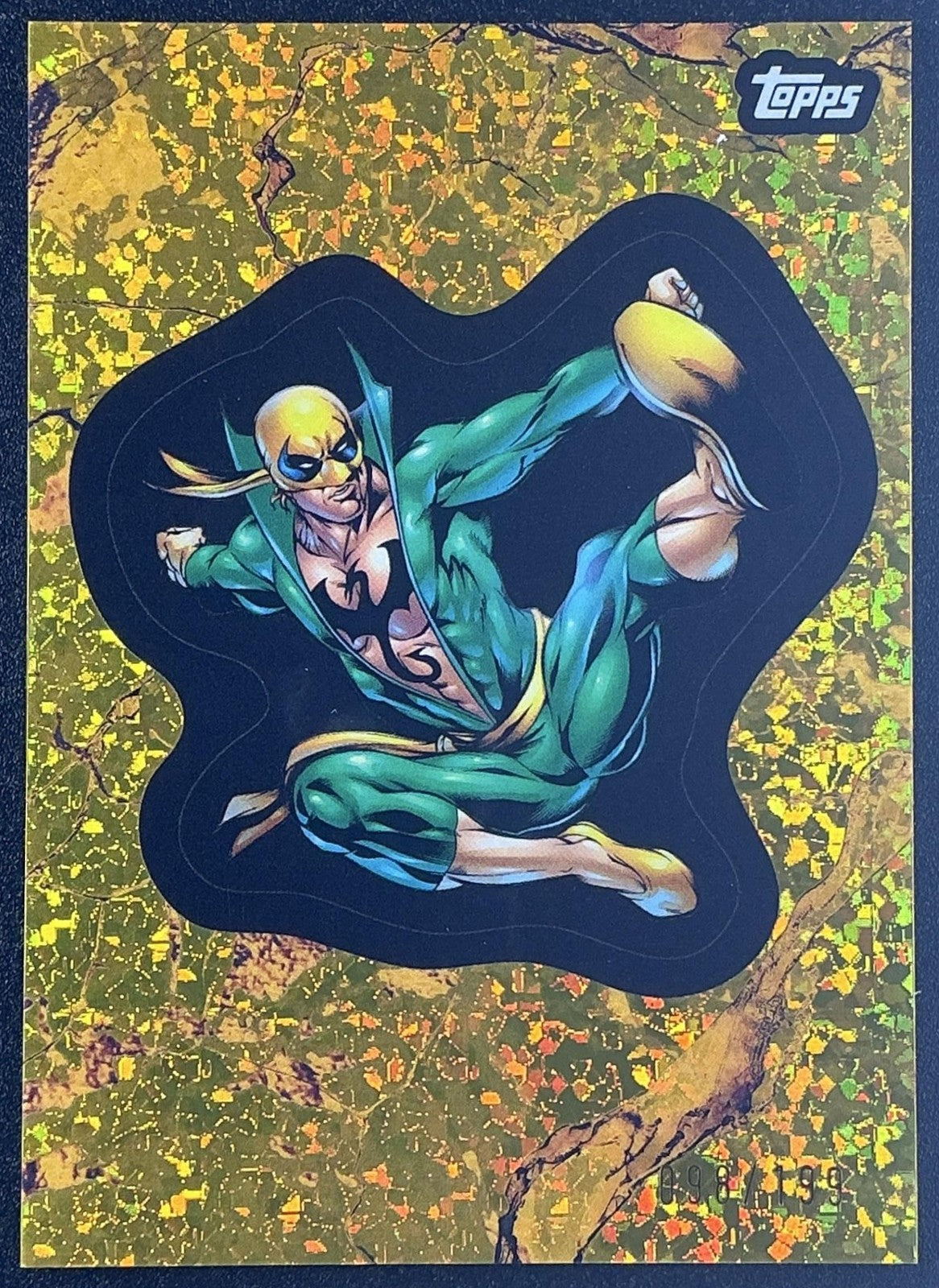 2025 Topps Marvel 1975 Golden Iron Fist #74 Gold Mini Diamonds Refractor /199