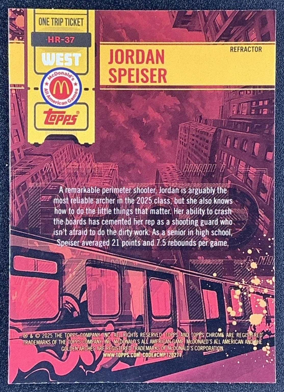 2025 Topps Chrome McDonald's Jordan Speiser #HR-37 High Rises Refractor