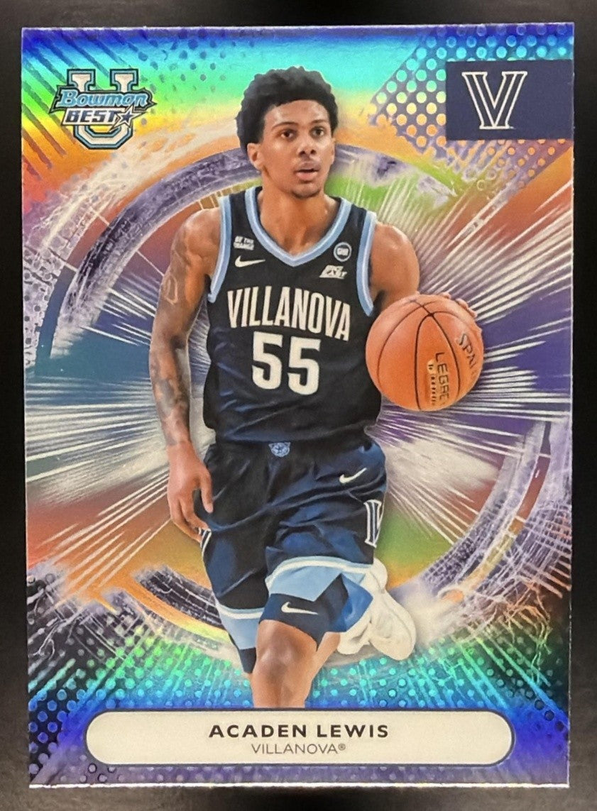 ACADEN LEWIS 2025-26 BOWMAN BEST UNIVERSITY #22 REFRACTOR WILDCATS