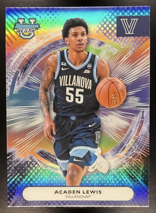 ACADEN LEWIS 2025-26 BOWMAN BEST UNIVERSITY #22 REFRACTOR WILDCATS