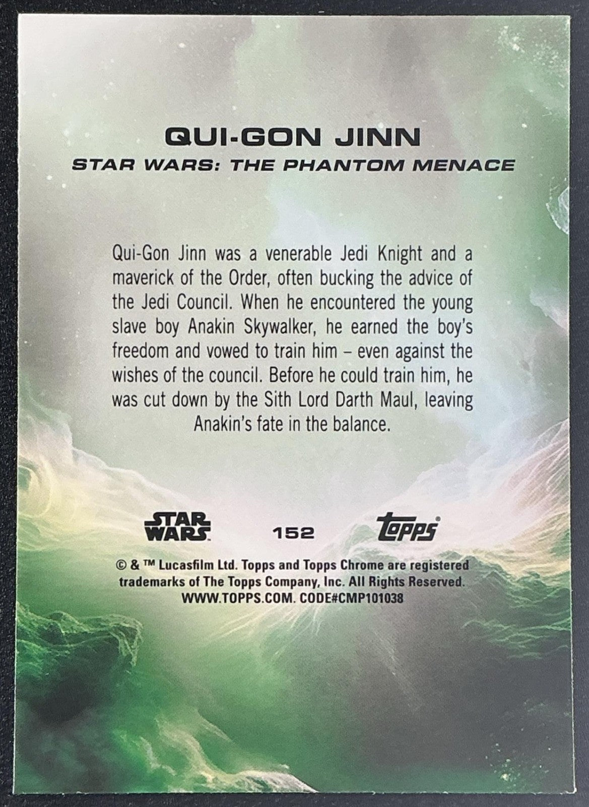 QUI-GON JINN 2025 TOPPS CHROME STAR WARS SAPPHIRE #152