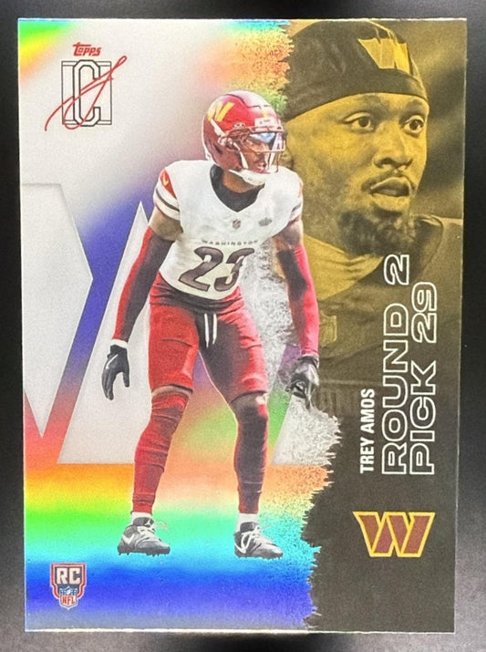 2025 Topps Signature Class Trey Amos #156 Chrome Rookie Pandora Refractor RC