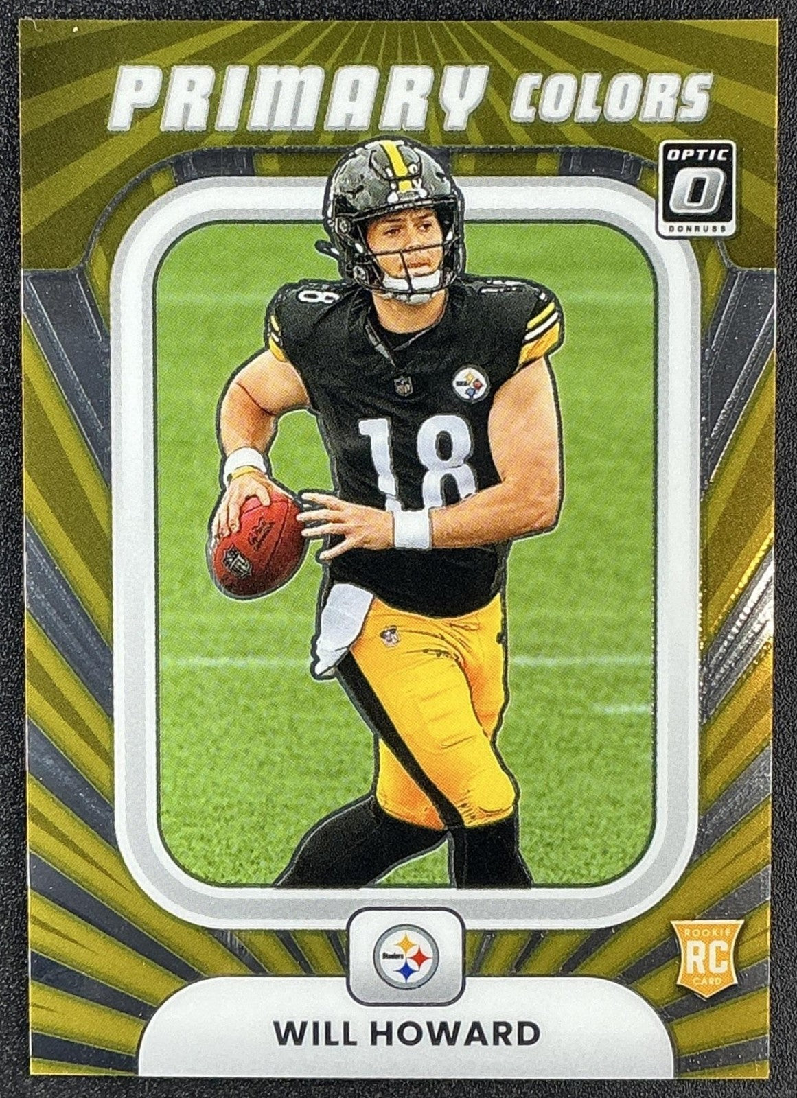 WILL HOWARD 2025 PANINI DONRUSS OPTIC #13 ROOKIE PRIMARY COLORS RC STEELERS