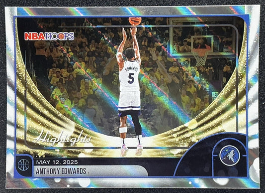 2025 Topps Hoops Anthony Edwards #270 Light Burst Season Highlight