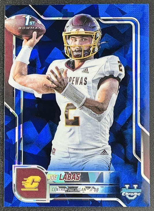 JOE LABAS 2025 BOWMAN CHROME UNIVERSITY SAPPHIRE #22 1ST PROSPECT CHIPPEWAS