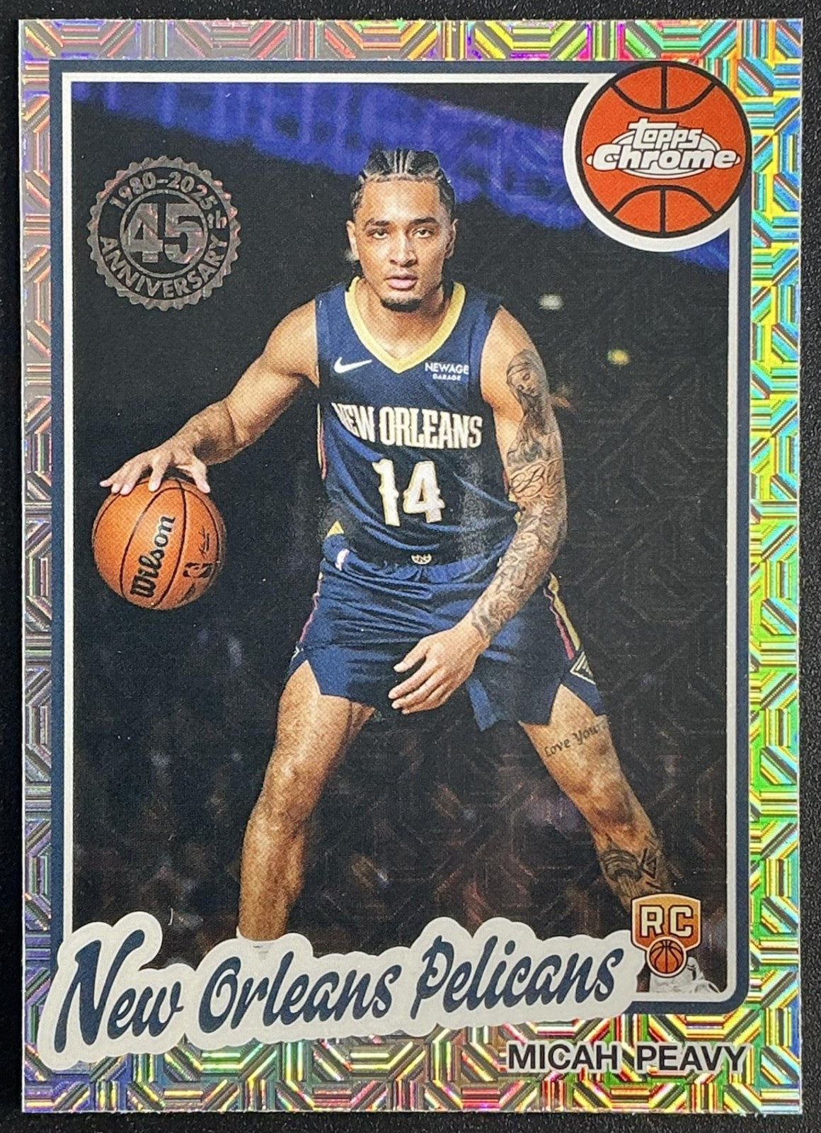 MICAH PEAVY 2025-26 TOPPS #TC-MP 1980-81 CHROME MOJO REFRACTOR RC PELICANS