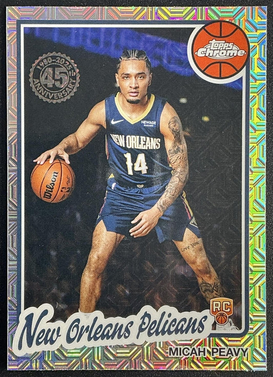 MICAH PEAVY 2025-26 TOPPS #TC-MP 1980-81 CHROME MOJO REFRACTOR RC PELICANS