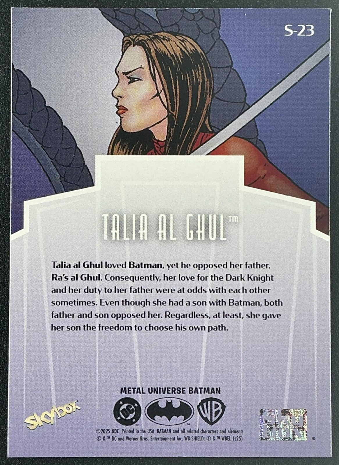 TALIA AL GHUL 2025 SKYBOX METAL UNIVERSE BATMAN #S-23 PREMIUM