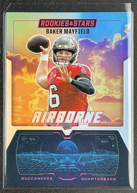 BAKER MAYFIELD 2025 PANINI ROOKIES & STARS #18 AIRBORNE SILVER BUCCANEERS