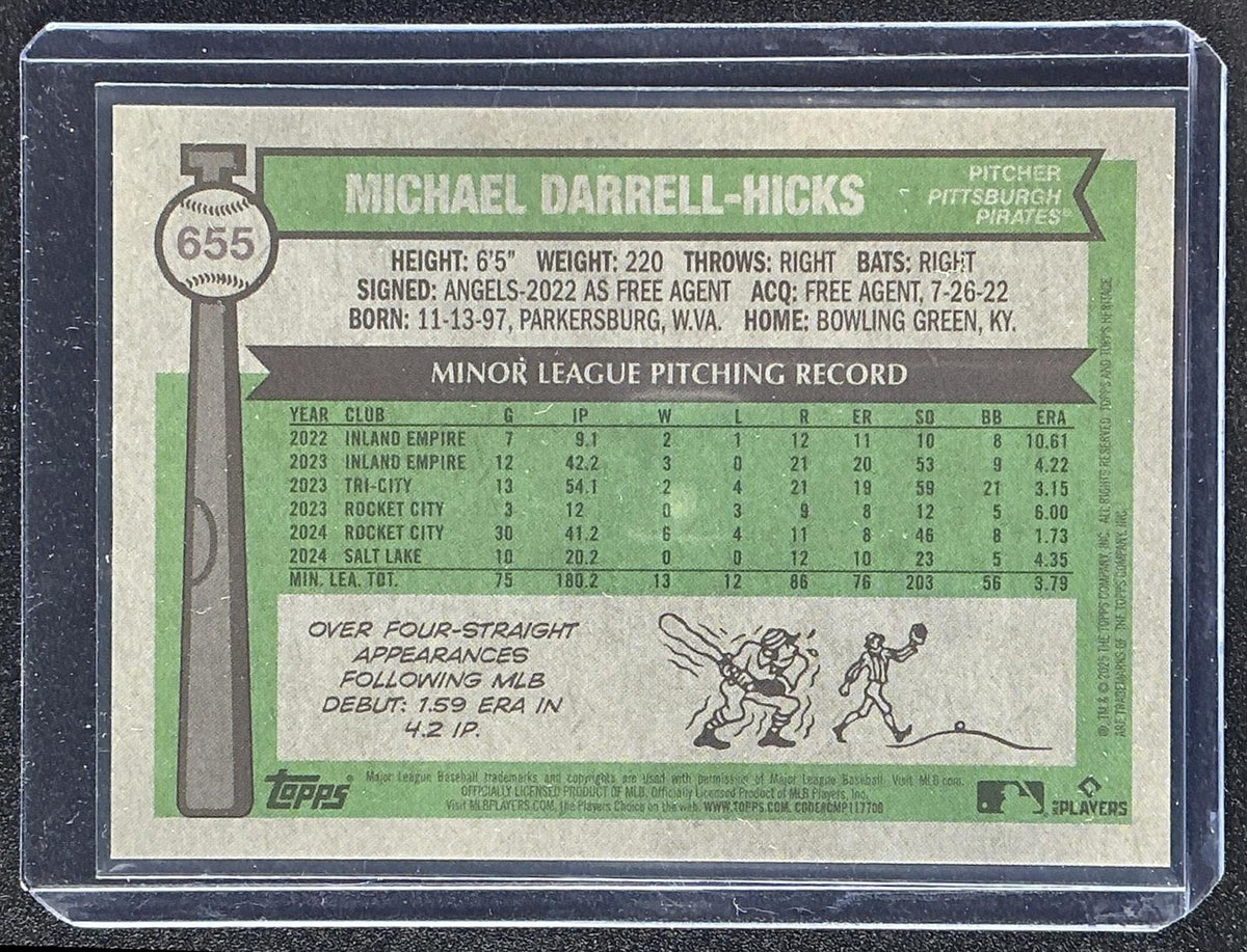 2025 Topps Heritage Michael Darrell-Hicks Chrome Green Bordered Refractor /99