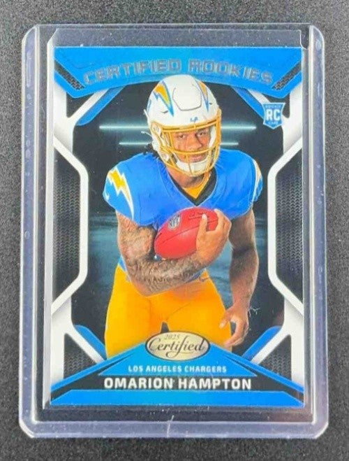OMARION HAMPTON 2025 PANINI CERTIFIED #CRK-OHN ROOKIES RC CHARGERS