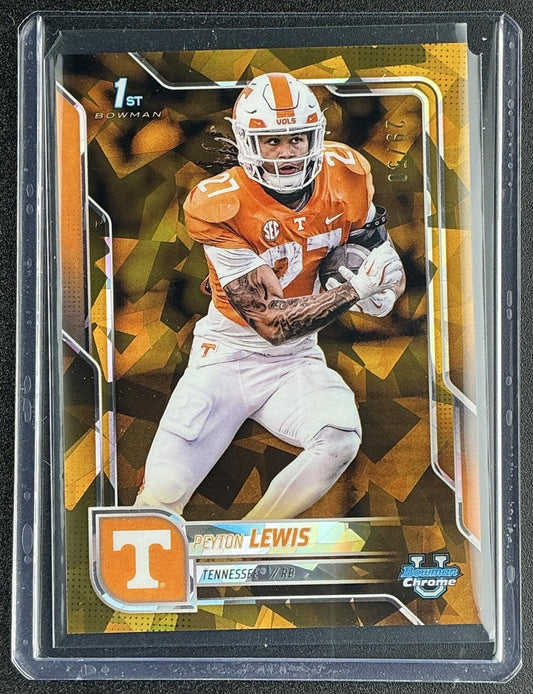 2025 Bowman Chrome University Sapphire Peyton Lewis #97 Gold /50 1st