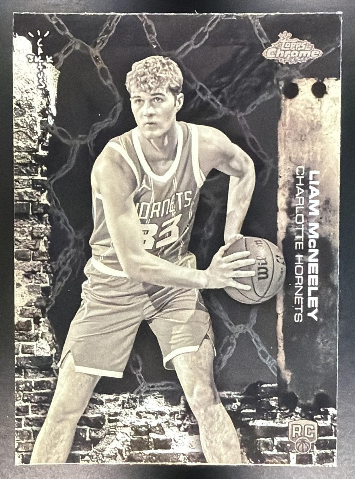 LIAM MCNEELEY 2025-26 TOPPS CHROME X CACTUS JACK #89 RC HORNETS