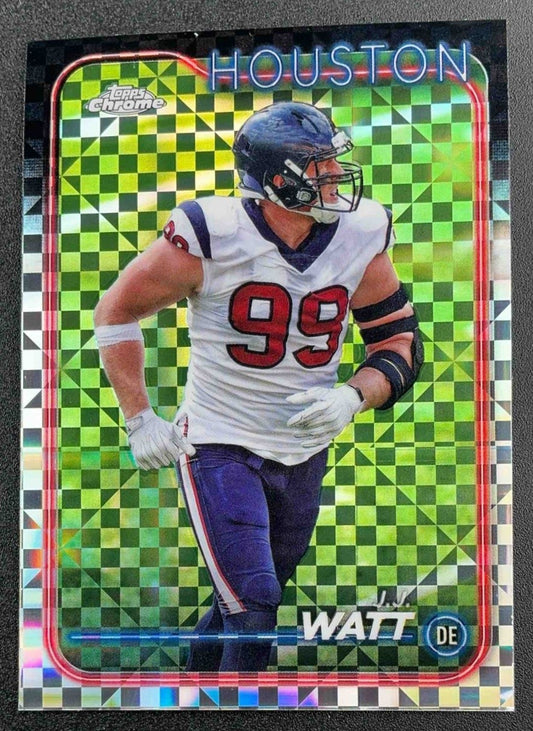 J.J. WATT 2024 TOPPS CHROME #82 X-FRACTOR TEXANS
