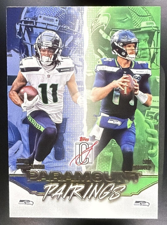 2025 Topps Signature Class Sam Darnold Jaxon Smith-Njigba Paramount Pairings