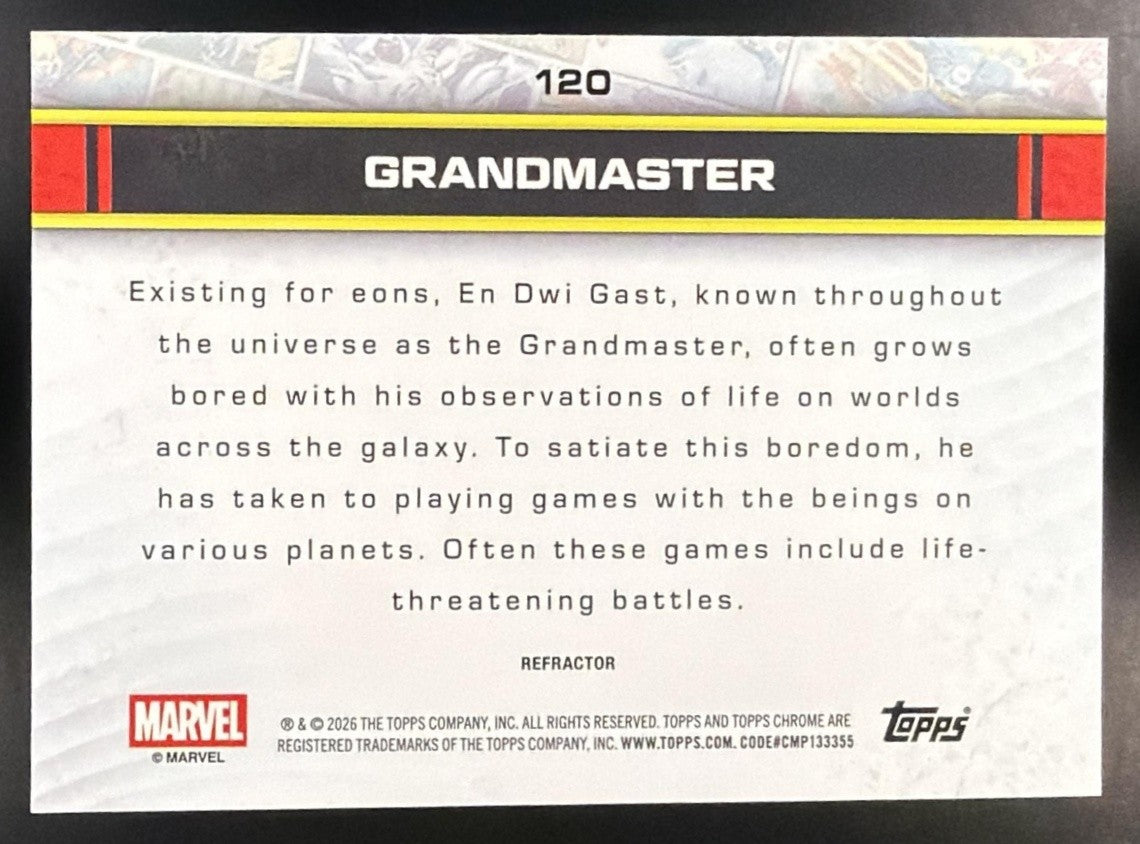GRANDMASTER 2026 TOPPS CHROME MARVEL COMICS #120 REFRACTOR