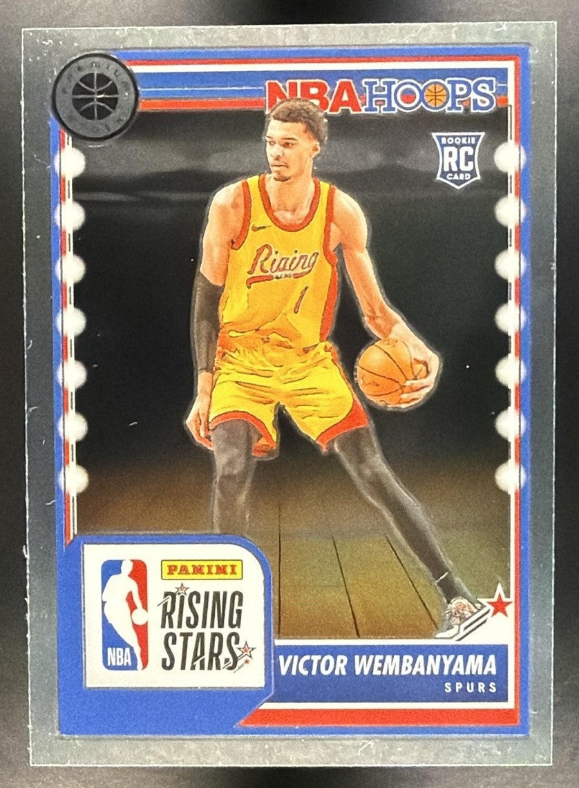 VICTOR WEMBANYAMA 2023-24 PANINI HOOPS PREMIUM STOCK #282 RISING STARS RC SPURS