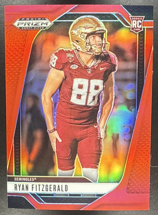 RYAN FITZGERALD 2025 PANINI PRIZM DRAFT PICKS #27 RED 300/399 RC SEMINOLES