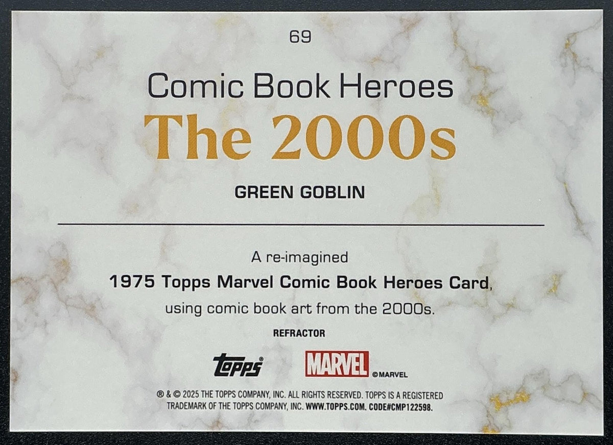 2025 Topps Marvel Book Heroes 1975 Golden Anniversary Green Goblin #69 Refractor