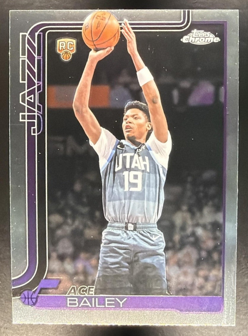 ACE BAILEY 2025-26 TOPPS CHROME UPDATE #155 RC JAZZ