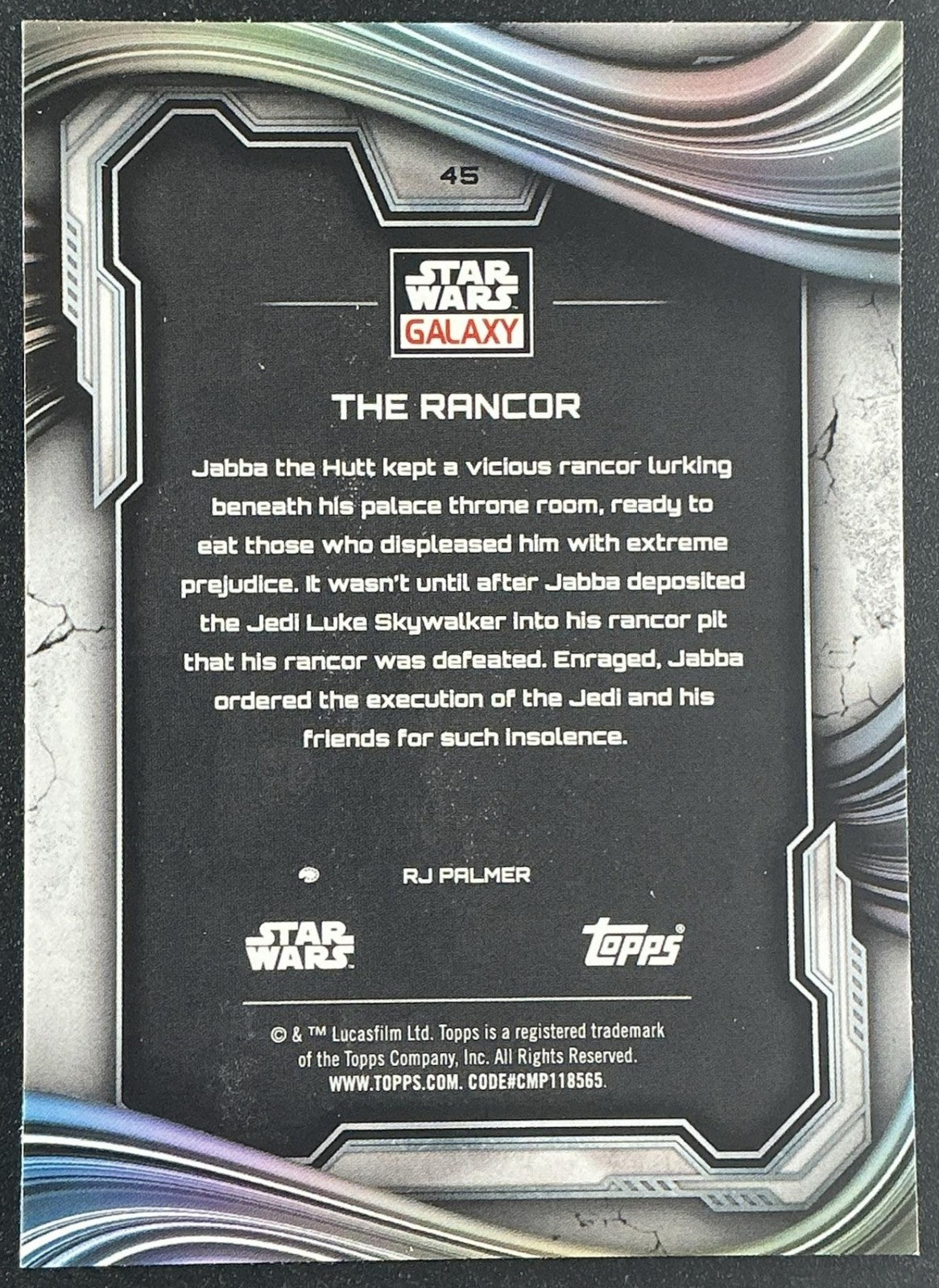 THE RANCOR 2025 TOPPS CHROME STAR WARS GALAXY #45