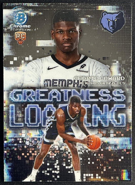 CEDRIC COWARD 2025-26 BOWMAN #GL-11 CHROME GREATNESS LOADING RC GRIZZLIES