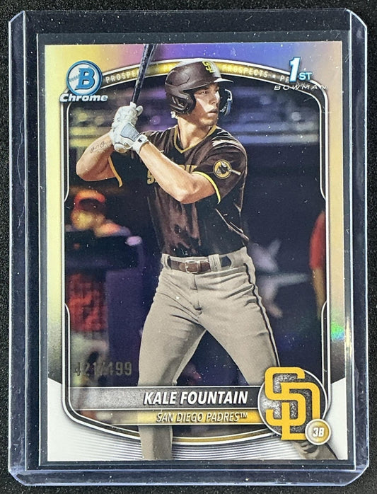 KALE FOUNTAIN 2025 BOWMAN CHROME #BCP-246 REFRACTOR 421/499 1ST PROSPECT PADRES