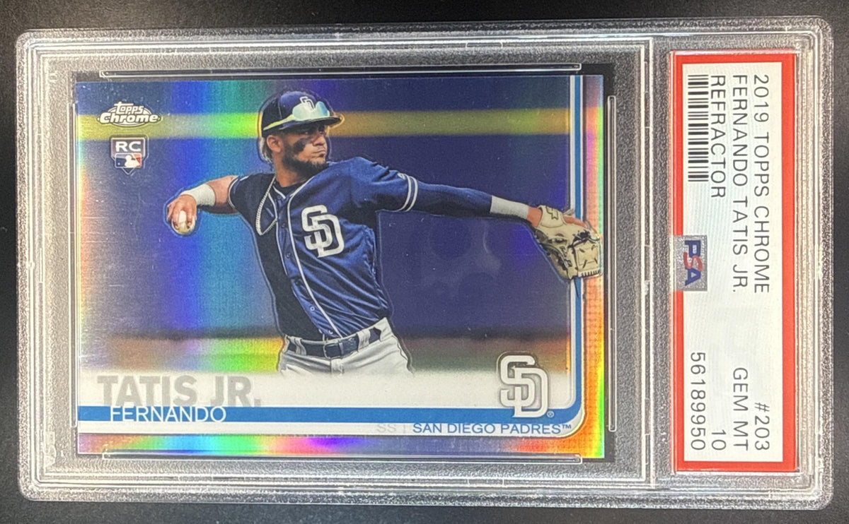 FERNANDO TATIS JR. 2019 TOPPS CHROME #203 REFRACTOR RC PADRES PSA 10