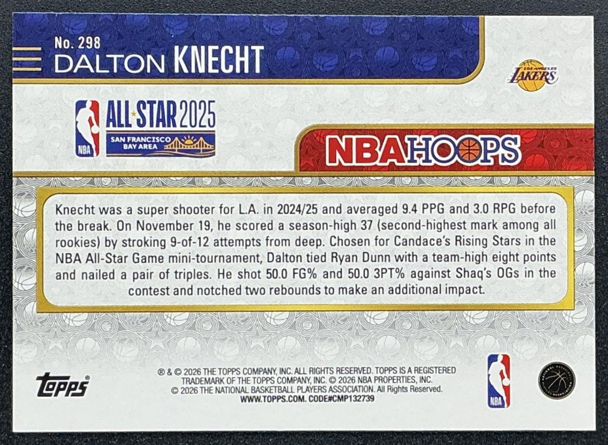 DALTON KNECHT 2025-26 TOPPS HOOPS #298 RAINBOW FOIL ALL-STAR LAKERS