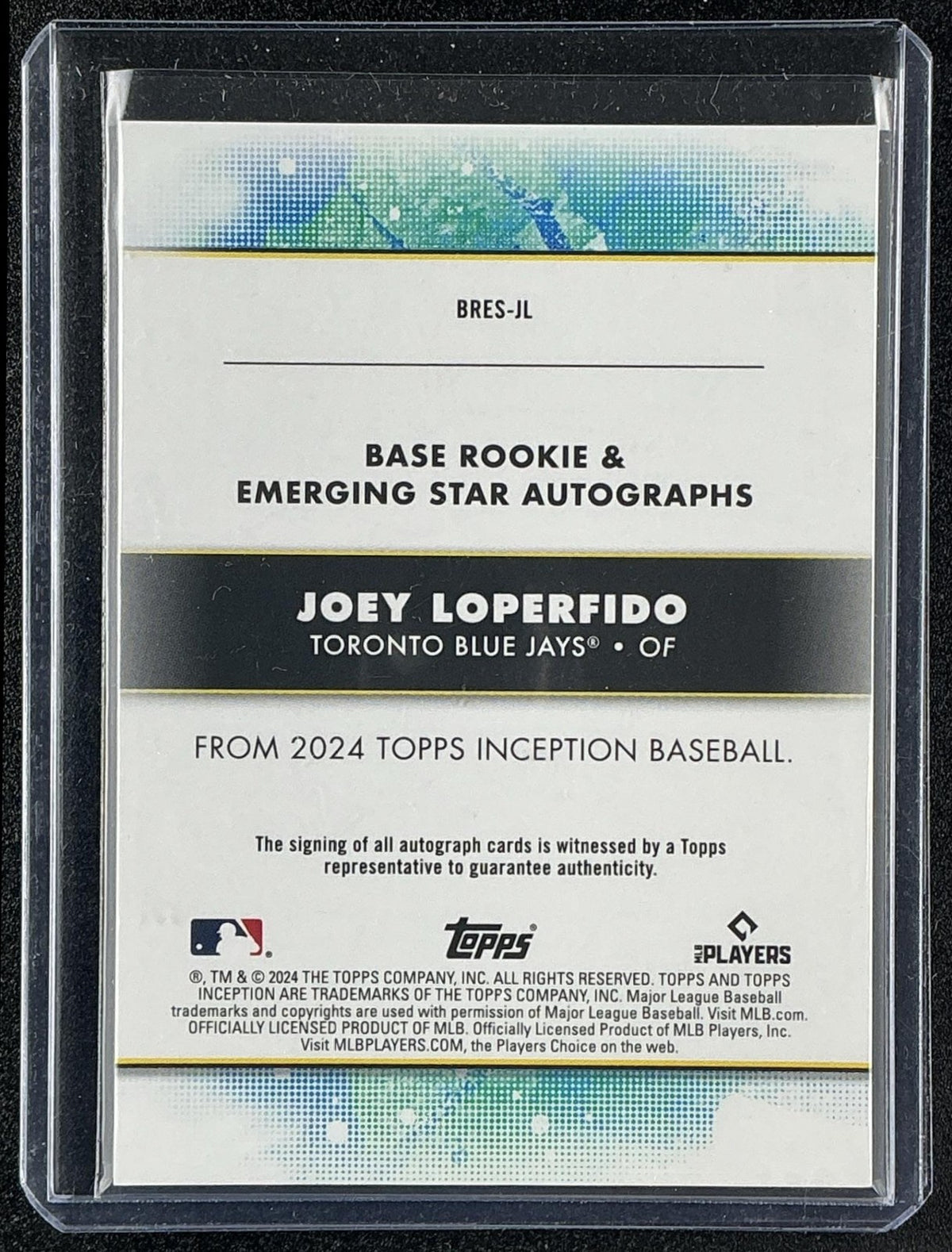 2024 Topps Inception Joey Loperfido Rookies and Emerging Star Auto /299 RC