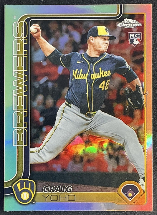CRAIG YOHO 2025 TOPPS CHROME UPDATE #USC131 REFRACTOR RC BREWERS