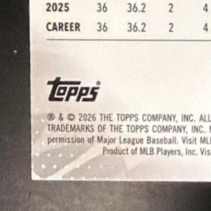 GRANT TAYLOR 2026 TOPPS FINEST #262 RARE RC WHITE SOX